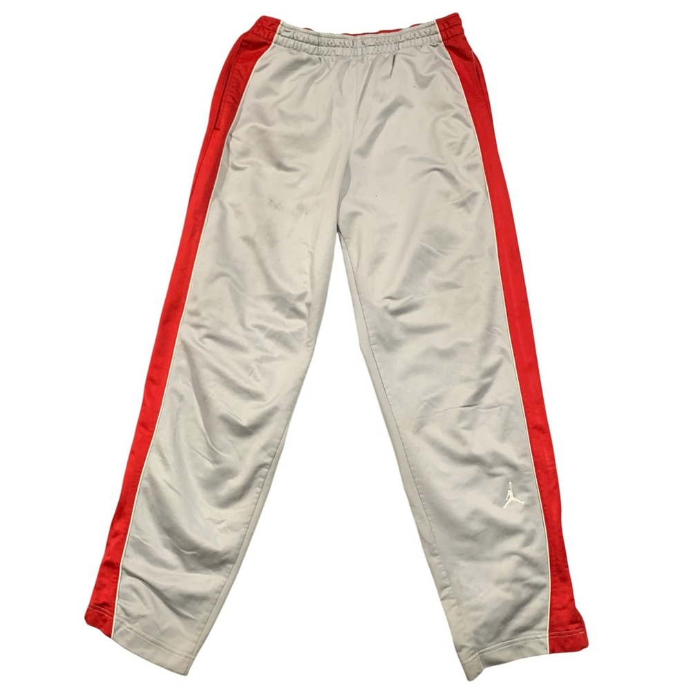 Jordan Mens 3XL Gray Red Colorblock Track Pants Jumpman Logo Athletic Sweats